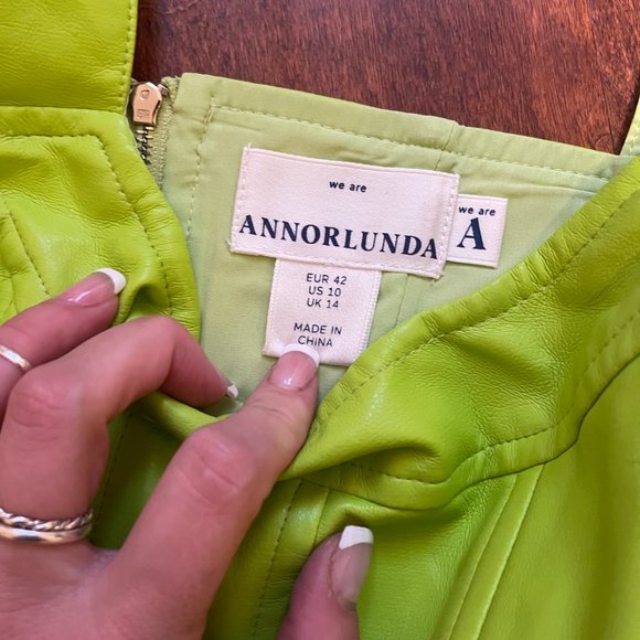 ASOS "Annorlunda" Faux Leather Lime Green Set - US 10 - Picture 8 of 8